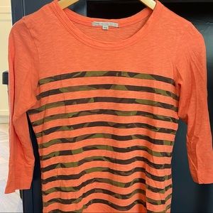 Gap Coral /Camo striped shirt